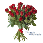Bukiet 17 czerwonych róż. Kwiaciarnia