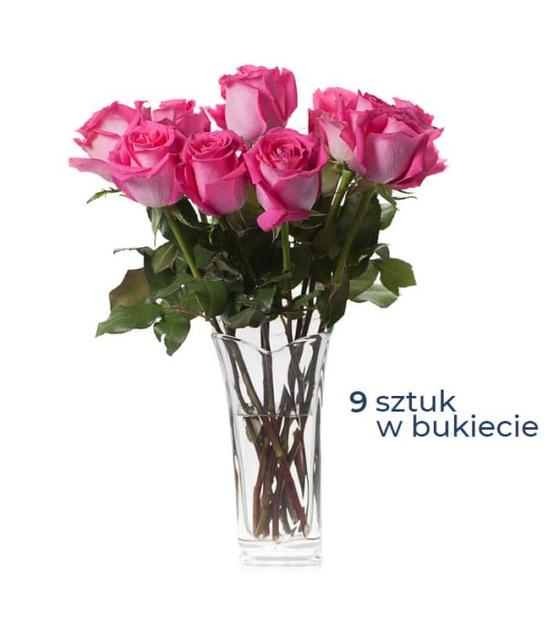 Bukiet 9 różowych róż z dostawą