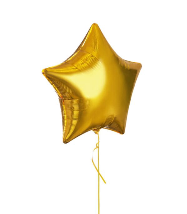 Balon z helem w kształcie złotej gwiazdki