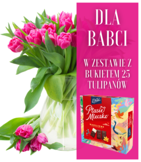 Bukiet różowych tulipanów na Dzień Babci